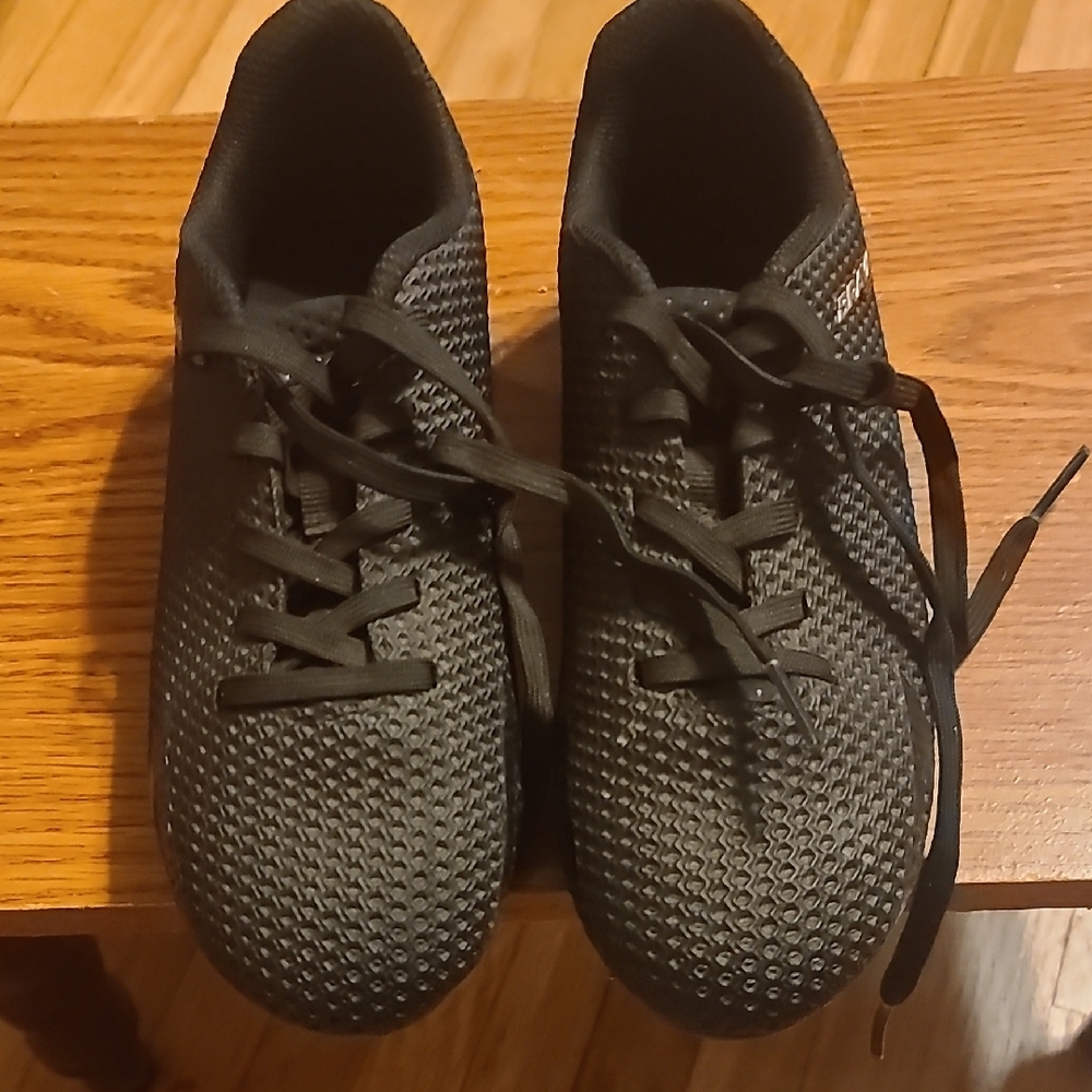 Black Kids Soccer Cleats Soft Shoe